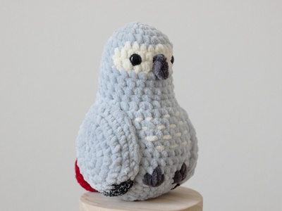 African Grey Crochet Plushie