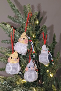 Cockatiel Christmas Crochet Ornament