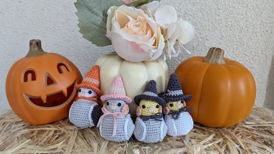 Halloween Cockatiel Witches Crochet