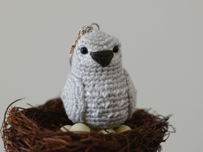 African Grey Keychain Crochet