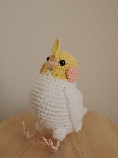 Festive Lutino Cockatiel Crochet